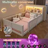 Flieks Kinderbett 90x200cm mit Led, Bodenbett Holzbett mit Produktbild-Vorschau 6