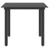 vidaXL Garten-Esstisch Schwarz 80x80x74 cm Stahl e Glas Anteprima dell’immagine prodotto 5