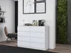 A white dresser with eight drawers is shown in a modern room setting. Produktbild-Vorschau