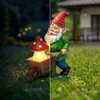 YoCo Solar-Gartenzwerg mit Schubkarre – lustige Gartenfigur Produktbild-Vorschau 4
