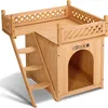 Cadoca Cuccia per gatti con balcone scaletta casetta gatto Anteprima dell’immagine prodotto 1