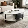 Couchtisch oval aus Holz,Kleiner Beistelltisch Sofatisch Produktbild-Vorschau 2