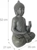 Relaxdays Buddha Figur sitzend, 52 cm, Gartenfigur, Vintage Produktbild-Vorschau 4