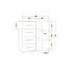 A technical drawing with dimensions of a cabinet. Produktbild-Vorschau