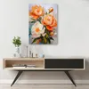 Leinwandbild Orange Pfingstrosen Blumen Gemalte 40x60 Feeby Produktbild-Vorschau 2