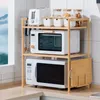 Four à micro-ondes Rack 2 niveaux Étagères de cuisine Voir les images du produit 2