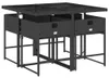 vidaXL 5-tlg. Garten-Essgruppe mit Kissen Schwarz Poly Produktbild-Vorschau 3