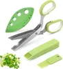 Kräuterscheren-Set, Mehrzweck-Küchenkräuterschneider mit 5 Produktbild-Vorschau 1