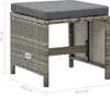 vidaXL Gartenhocker 4 Stk. mit Sitzkissen Poly Rattan Grau Produktbild-Vorschau 5