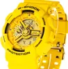 A close-up, angled shot of a yellow G-Shock watch. Produktbild-Vorschau