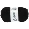 A ball of black yarn with a label. Produktbild-Vorschau