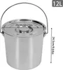 Seau en acier inoxydable - 12 L avec couvercle - Convient Voir les images du produit 7