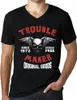 Herren Grafik T-Shirt V-Ausschnitt Troublemaker stressfrei Produktbild-Vorschau 1