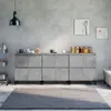 vidaXL, Mueble aparador, 3 unidades, color gris cemento, Vista previa de la imagen del producto 1