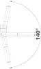Diagram showing the rotational range of a faucet arm. Anteprima dell’immagine prodotto