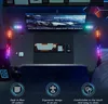 A gaming desk setup with a monitor, keyboard, and mouse, featuring RGB lighting and informational icons at the bottom. Voir les images du produit