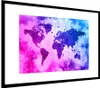 MuchoWow® MuchoWow® Gerahmtes Poster Weltkarte - Rosa - Produktbild-Vorschau 7