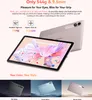 A marketing image showcasing a tablet with its features and available colors. Produktbild-Vorschau
