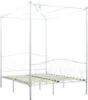 vidaXL Rám postele s baldachýnom biely kov 140 x 200 cm Náhľad obrázku produktu 1
