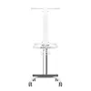 A white medical cart with wheels and a tray. Produktbild-Vorschau