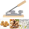 A collage showing a nutcracker, walnuts, longans, and almonds. Voir les images du produit
