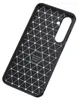 The back of a black phone case with a geometric pattern. Produktbild-Vorschau