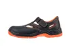 A black and orange safety sandal is shown against a white background. Produktbild-Vorschau