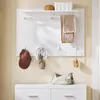 SoBuy FHK36-W Wandgarderobe, garderobestang met plank en Productafbeelding-voorbeeld 2