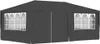 A dark grey gazebo or tent with arched windows. Produktbild-Vorschau
