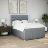 Maison Exclusive - Boxspringbett mit Matratze Hellgrau Produktbild-Vorschau 3