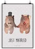 Mr. & Mrs. Panda Bild Bär Heirat DIN A3 - Grau Pastell - Produktbild-Vorschau 1