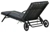 vidaXL Sonnenliege mit Kissen und Rädern Poly Rattan Produktbild-Vorschau 4