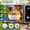 Mikrowellen Dampfgarer 4-teilig Dampfgarbehälter 25cm Weiß Produktbild-Vorschau 5