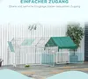 An outdoor enclosure for small animals, with a green roof and multiple access points. Náhľad obrázku produktu
