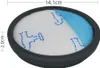 A round vacuum cleaner filter with a black rim and a white and blue filter material inside. Produktbild-Vorschau