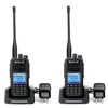 Two Retevis RT3S DMR radios are shown in their charging docks, with charging adapters connected. Produktbild-Vorschau