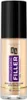 A product shot of a foundation bottle with a black cap and a beige body, featuring purple and white text. Náhľad obrázku produktu