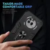 A hand holding a black phone case with a ring holder and camera protection. Anteprima dell’immagine prodotto