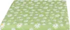 A quilted fabric with a green background and a pattern of white daisies with yellow centers. Anteprima dell’immagine prodotto