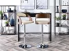 Verstellbarer Barhocker ZUWENA – Walnuss/Creme/Chrom Produktbild-Vorschau 5