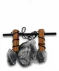 ZMH lampe sur pied 2 ampoules salon bois lampe de sol noire Voir les images du produit 4