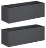 Garten-Pflanzgefäß 2 stk. Anthrazit 60 x 20 x 20 cm Produktbild-Vorschau 1