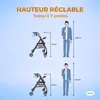 Déambulateur Pliable Freins à Main 4 roues Assise et Voir les images du produit 2