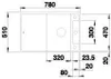 A technical drawing of a sink with dimensions indicated. Podgląd zdjęcia produktu