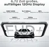 A smartphone is shown with its screen displaying a sports car, surrounded by text highlighting its features. Podgląd zdjęcia produktu