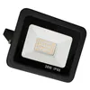 A studio shot of a black LED floodlight with a white faceplate and visible LEDs. Produktbild-Vorschau