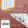 Marketing image showing features and specifications of a radiator. Anteprima dell’immagine prodotto