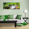 Wallario Premium Leinwandbild Blumen am Teich in Größe 60 x Produktbild-Vorschau 3