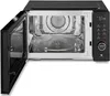 An open microwave oven with its interior visible. Produktbild-Vorschau