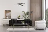 Wohnzimmer Sofa Set Designer Schwarzer Luxus Dreisitzer Produktbild-Vorschau 1